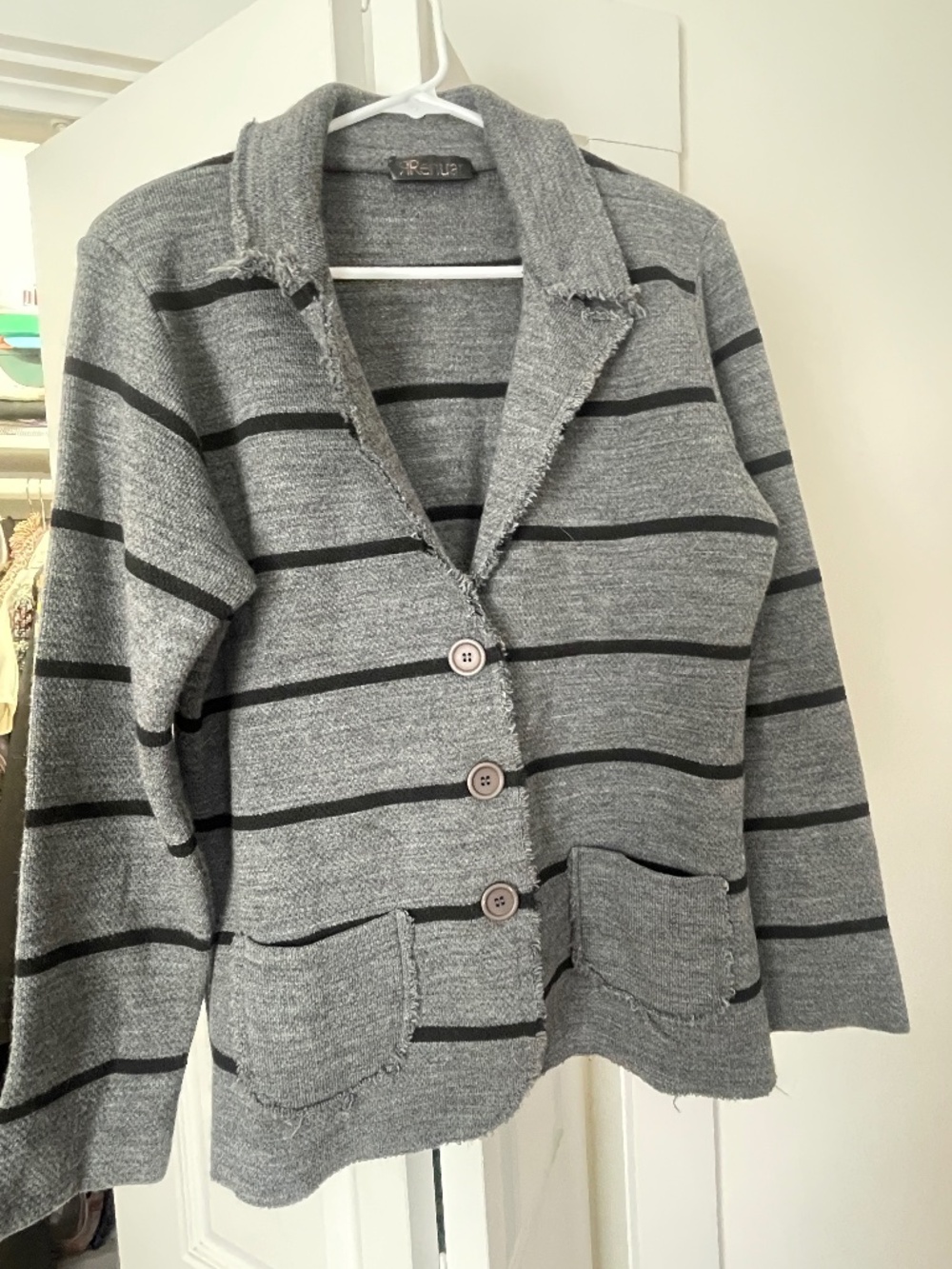 Knit striped jacket